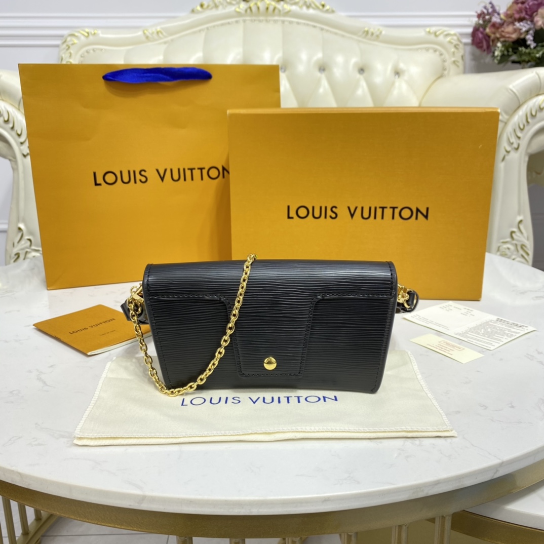 Louis Vuitton PADLOCK ON STRAP Handbag Epi Leather M80682 Black